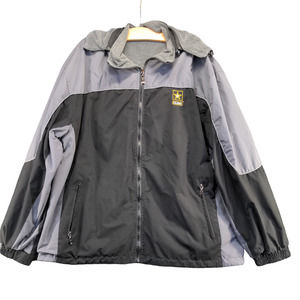 Dimco Men's US. Army Hooded Jacket Black Gray Size XL Embroidered Logo